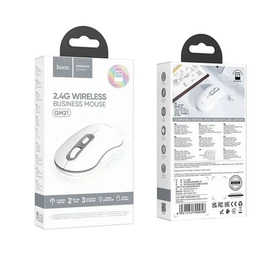 Mouse Wireless  1000-1600 DPI - Hoco (GM21) - White