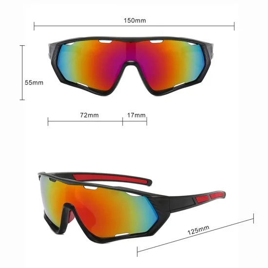 Ochelari pentru Ciclism - Techsuit (9330) - Black / Red