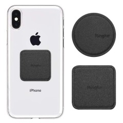 Placute Metalice pentru Telefon (set 2) - Ringke PU Leather Cover - Black Placute Metalice pentru Telefon (set 2) - Ringke PU Leather Cover - Black