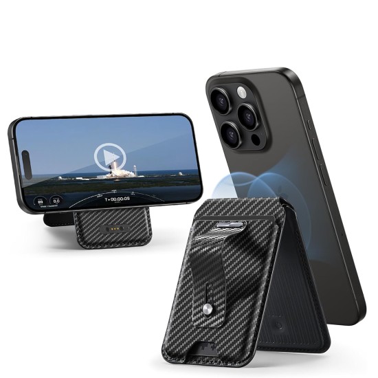 Portofel pentru Telefon cu Functie de Suport Birou -  ESR - Carbon Fiber