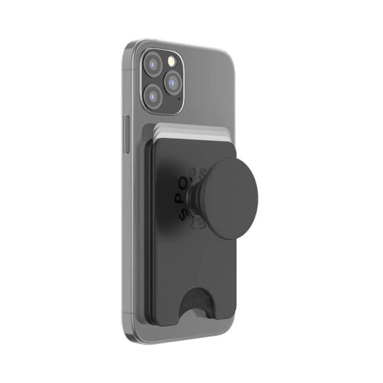 Portofel pentru telefon - PopSockets PopWallet - Magnetic MagSafe Black