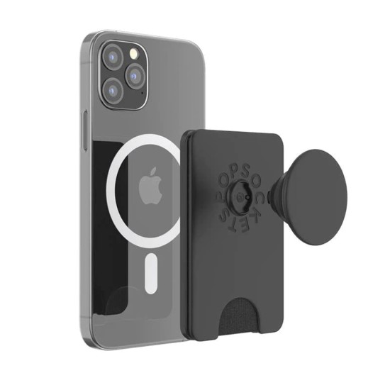 Portofel pentru telefon - PopSockets PopWallet - Magnetic MagSafe Black