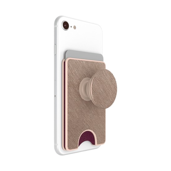 Portofel pentru telefon - PopSockets PopWallet - Saffiano Rose Gold