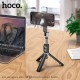 Selfie Stick Bluetooth cu Telecomanda, Lumini LED si Trepied, 80cm - Hoco (K16) - Black