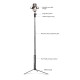 Selfie Stick cu Telecomanda si Lumina LED, 167cm - Techsuit (K30S) - Black