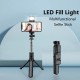 Selfie Stick cu Telecomanda si Lumina LED, 67cm - Techsuit (S03-S) - Black