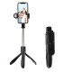 Selfie Stick cu Telecomanda si Lumina LED, Sleep Mode, 70cm - Techsuit (S01-S) - Black