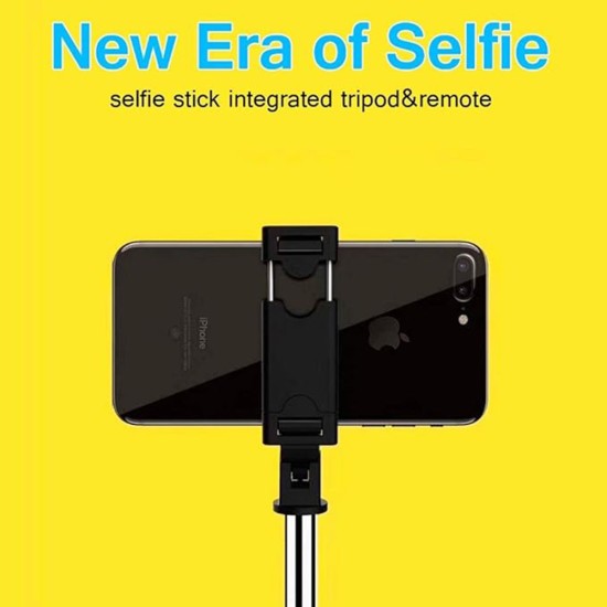 Selfie Stick cu Telecomanda si Trepied, 70cm - Techsuit (K07) - Black