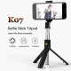 Selfie Stick cu Telecomanda si Trepied, 70cm - Techsuit (K07) - Black