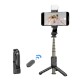 Selfie Stick cu Trepied si Telecomanda, 70cm, Mini - Techsuit (Q10s) - Black