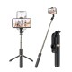 Selfie Stick cu Trepied si Telecomanda, 74cm - Techsuit (Q03) - Black