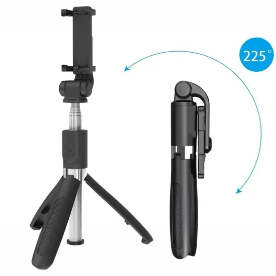 Selfie Stick si Trepied cu Telecomanda, 70cm - Techsuit (L01) - Black Selfie Stick si Trepied cu Telecomanda, 70cm - Techsuit (L01) - Black