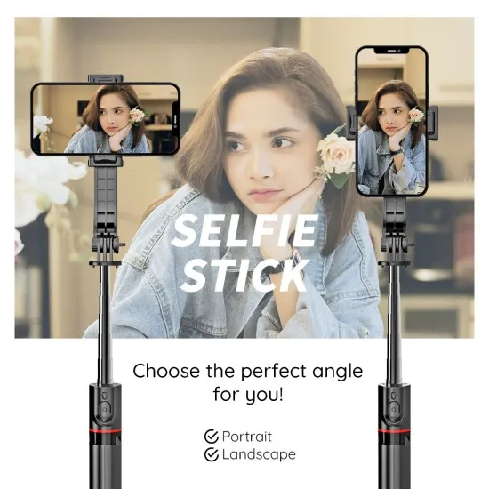 Selfie Stick si Trepied Stabil Bluetooth, 113cm - Techsuit (L13) - Black Selfie Stick si Trepied Stabil Bluetooth, 113cm - Techsuit (L13) - Black