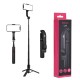 Selfie Stick Trepied Stabil, Portabil, 106cm - Techsuit L12 - Black