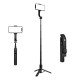 Selfie Stick Trepied Stabil, Portabil, 106cm - Techsuit L12 - Black