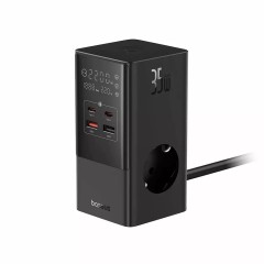 Statie de Incarcare 2xUSB, 2xType-C, 3xShuko, Fast Charging 35W, 1.5m - Baseus (E00023606113-00) - Cluster Black Statie de Incarcare 2xUSB, 2xType-C, 3xShuko, Fast Charging 35W, 1.5m - Baseus (E00023606113-00) - Cluster Black