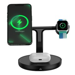 Statie de Incarcare pentru iPhone, iWatch, AirPods - Baseus Swan (WXTE000101) - Black Statie de Incarcare pentru iPhone, iWatch, AirPods - Baseus Swan (WXTE000101) - Black