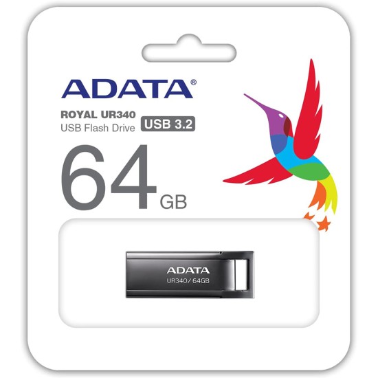 Stick de Memorie 64GB - Adata (AROY-UR340-64GBK) - Metallic Black