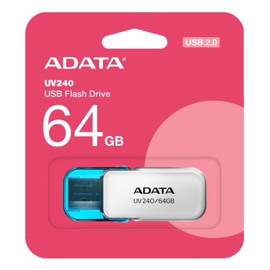 Stick de Memorie 64GB, USB 2.0 - Adata (AUV240-64G-RWH) - White