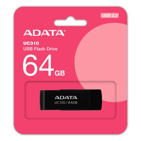 Stick de Memorie 64GB, USB 3.2 - Adata (UC310-64G-RBK) - Black