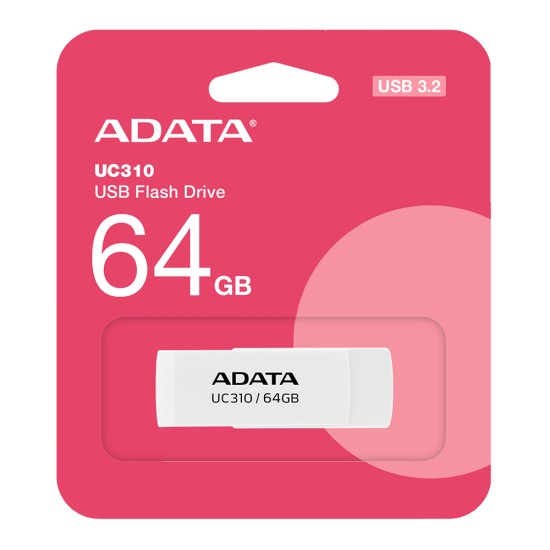 Stick de Memorie 64GB, USB 3.2 - Adata (UC310-64G-RWH) - White