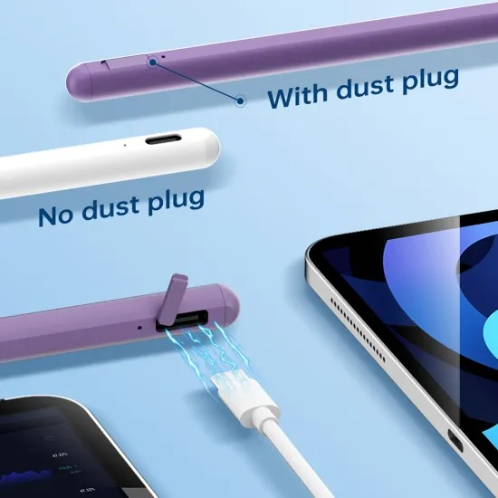 Stylus Pen pentru Tableta, Bluetooth, Type-C, 125mAh - Techsuit (AC10SH) - Lily White Stylus Pen pentru Tableta, Bluetooth, Type-C, 125mAh - Techsuit (AC10SH) - Lily White