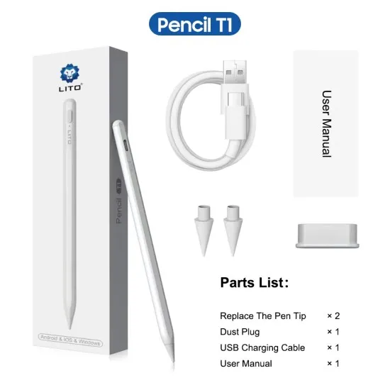 Stylus Pen Universal, Android, iOS, Microsoft - Lito (T1) - White Stylus Pen Universal, Android, iOS, Microsoft - Lito (T1) - White