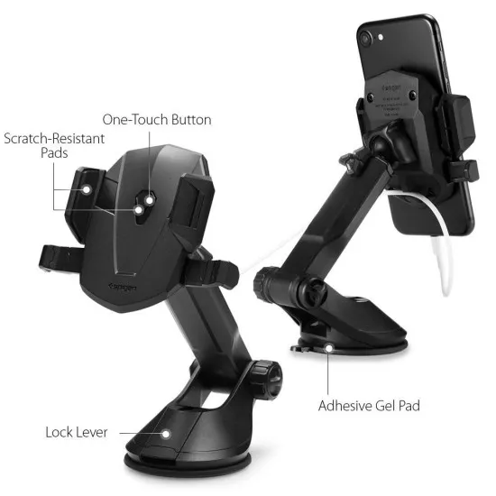 Suport Auto Bord / Parbriz - Spigen Automatic Lock (TS35) - Black Suport Auto Bord / Parbriz - Spigen Automatic Lock (TS35) - Black