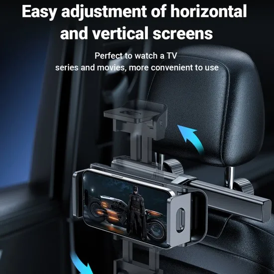 Suport Auto pentru Tetiera, Adjustable, Folding Clamp Arm, 4.7-12.9 - Acefast (D8) - Black Suport Auto pentru Tetiera, Adjustable, Folding Clamp Arm, 4.7-12.9 - Acefast (D8) - Black