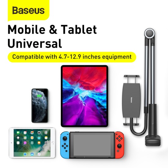 Suport Birou pentru Telefon / Tableta 4.7 - 12.9 - Baseus Otaku Life Rotary (LUZQ000013) - Gray