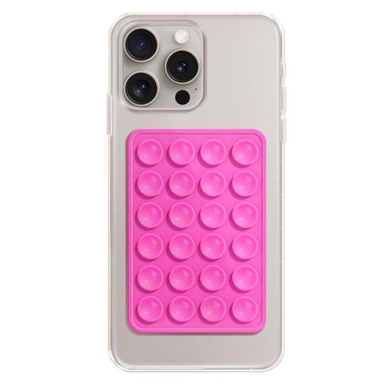 Suport cu Ventuze pentru Telefon, Dreptunghiular - Techsuit (SM-PAD) - Magenta