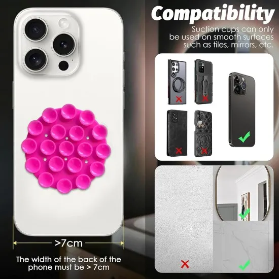 Suport cu Ventuze pentru Telefon, Rotund - Techsuit (SR-CUP) - Red Suport cu Ventuze pentru Telefon, Rotund - Techsuit (SR-CUP) - Red