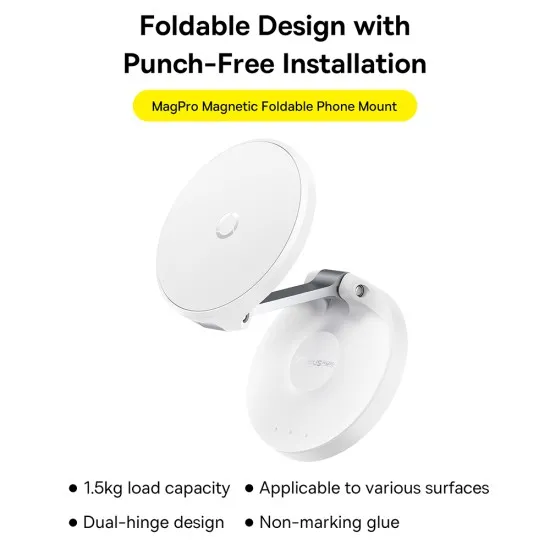 Suport de Birou pentru Telefon - Baseus MagPro (B10564101211-00) - White Suport de Birou pentru Telefon - Baseus MagPro (B10564101211-00) - White