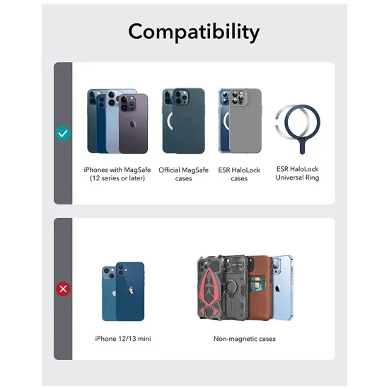 Suport de Birou Tip Portofel din Piele Ecologica - ESR Holder MagSafe HaloLock - Black Sheepskin Suport de Birou Tip Portofel din Piele Ecologica - ESR Holder MagSafe HaloLock - Black Sheepskin