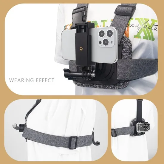 Suport pentru Camera cu Prindere la Piept - Techsuit (JX-002) - Gray Suport pentru Camera cu Prindere la Piept - Techsuit (JX-002) - Gray