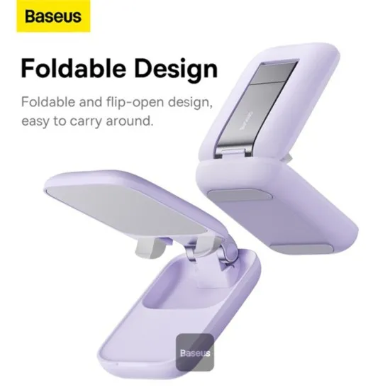 Suport pentru Telefon cu Oglinda, Ajustabil si Pliabil- Baseus Seashell Series (B10551501511-00) - Nebula Purple Suport pentru Telefon cu Oglinda, Ajustabil si Pliabil- Baseus Seashell Series (B10551501511-00) - Nebula Purple