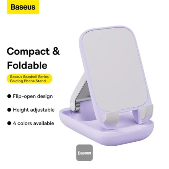 Suport pentru Telefon cu Oglinda, Ajustabil si Pliabil- Baseus Seashell Series (B10551501511-00) - Nebula Purple Suport pentru Telefon cu Oglinda, Ajustabil si Pliabil- Baseus Seashell Series (B10551501511-00) - Nebula Purple