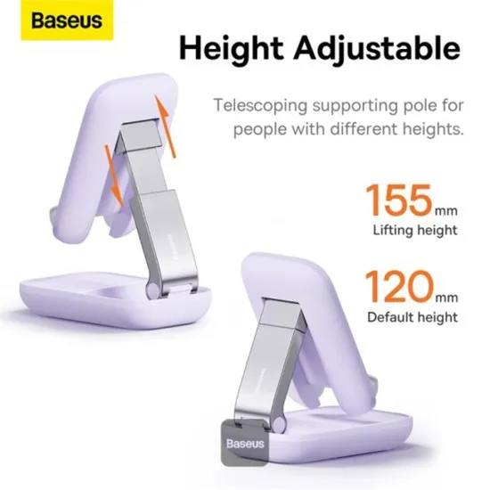 Suport pentru Telefon cu Oglinda, Ajustabil si Pliabil- Baseus Seashell Series (B10551501511-00) - Nebula Purple Suport pentru Telefon cu Oglinda, Ajustabil si Pliabil- Baseus Seashell Series (B10551501511-00) - Nebula Purple