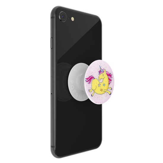 Suport pentru telefon - Popsockets PopGrip - Jumping Unicorn cu sclipici