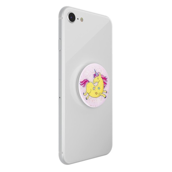 Suport pentru telefon - Popsockets PopGrip - Jumping Unicorn cu sclipici