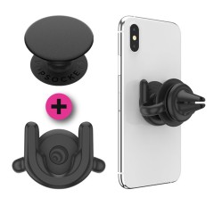 Suport pentru Telefon - Popsockets PopGrip + PopMount G2 Car Vent - Black Suport pentru Telefon - Popsockets PopGrip + PopMount G2 Car Vent - Black