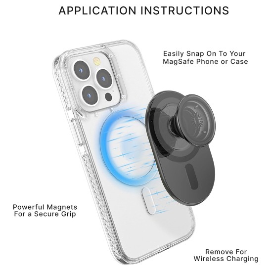 Suport pentru Telefon - Popsockets PopGrip - Transparent Black