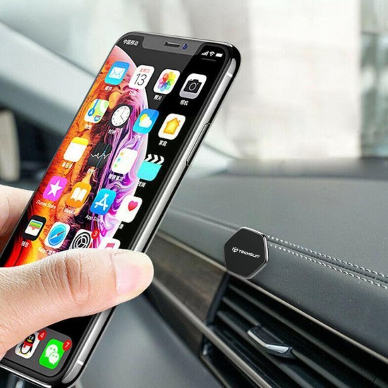 Suport Telefon Auto Magnetic pentru Bord, Birou cu 2 Placute Magnetice, Forma Hexagonala - Techsuit Tiny Series (HOLD210-C) - Black Suport Telefon Auto Magnetic pentru Bord, Birou cu 2 Placute Magnetice, Forma Hexagonala - Techsuit Tiny Series (HOLD210-C) - Black