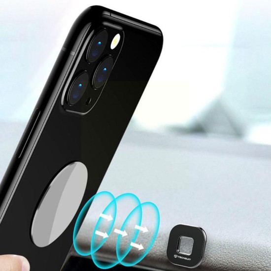 Suport Telefon Auto Magnetic pentru Bord cu 2 Placute Magnetice, Forma Patrulatera - Techsuit Tiny Series (HOLD210) - Black Suport Telefon Auto Magnetic pentru Bord cu 2 Placute Magnetice, Forma Patrulatera - Techsuit Tiny Series (HOLD210) - Black