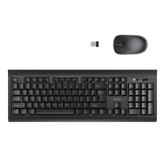 Tastatura ergonomica wireless + remote mouse - Yesido (KB12) - Black