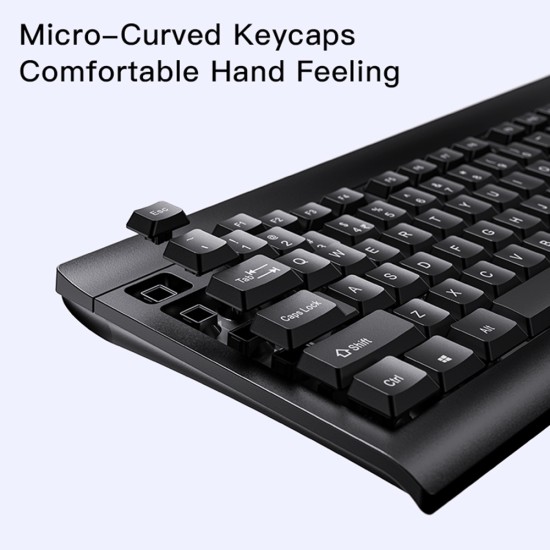 Tastatura ergonomica wireless + remote mouse - Yesido (KB12) - Black