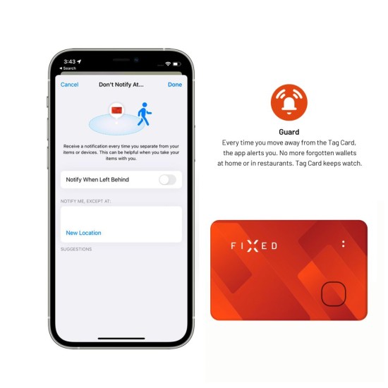 Tracker Portofel, Blutooth 5.0, Find My - Fixed (FIXTAG-CARD-OR) - Red Tracker Portofel, Blutooth 5.0, Find My - Fixed (FIXTAG-CARD-OR) - Red