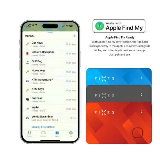 Tracker Portofel, Blutooth 5.0, Find My - Fixed (FIXTAG-CARD-OR) - Red Tracker Portofel, Blutooth 5.0, Find My - Fixed (FIXTAG-CARD-OR) - Red