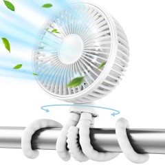 Ventilator pentru Carucior, 4000mAh - Techsuit (DQ203) - White Ventilator pentru Carucior, 4000mAh - Techsuit (DQ203) - White