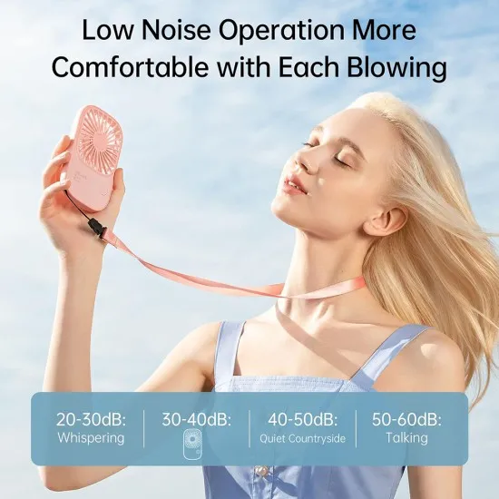 Ventilator Portabil 2000mAh -JisuLife (FA49) - Pink Ventilator Portabil 2000mAh -JisuLife (FA49) - Pink